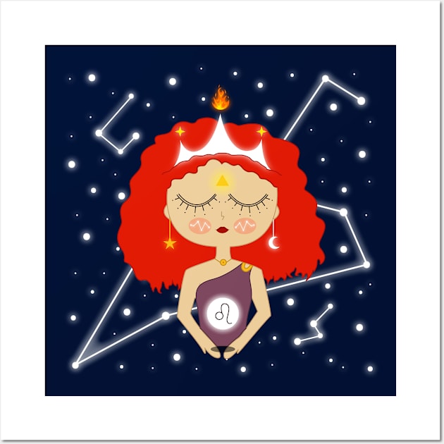 Leo Zodiac girl Wall Art by AndyDesigns